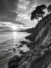 Wall Mural - sunset over ocean