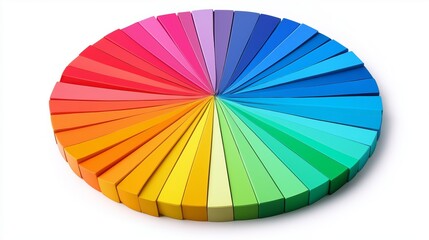 Aufkleber - Colorful Pie Chart Display with Bright Segments, Representing Data Visualization, Diversity, and Creative Analysis, Generative AI