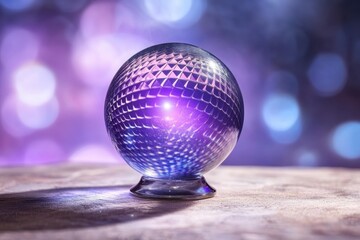 Aufkleber - A Mesmerizing Crystal Ball Reflecting Vibrant Light Patterns Against a Dreamy Backdrop