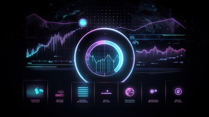 Poster - Futuristic 3D Data Visualization Dashboard