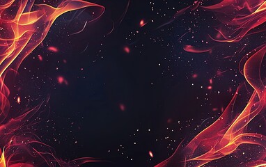 Poster - abstract fiery background with swirling flames and glowing embers against a dark backdrop