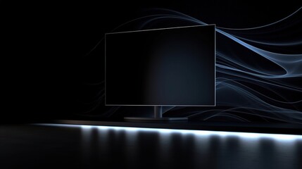 Poster - Modern Minimalist Television on Dark Background