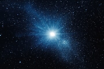 Wall Mural - Bright Star Shining in Night Sky