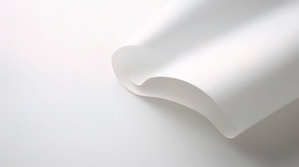 Poster - Elegant Curved White Sheet on a Plain Background