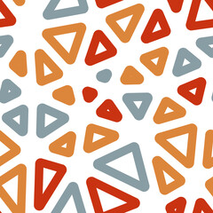 Poster - Geometric background with large, rounded triangles in multiple colors. Seamless, repeatable pattern with a modern and stylish design.