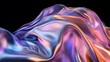 © MdAnontoIslam - Flowing Metallic glass Waves in Neon Blue and Pink on Dark Background - Abstract Design Concept