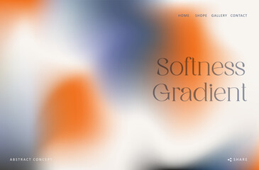 Wall Mural - trendy gradient orange, blue and white fluid wave background landing page, colorful abstract liquid.