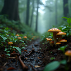 Aufkleber - mushroom in the forest