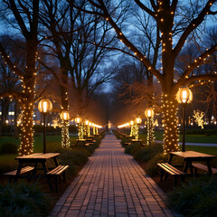 Poster - park at night