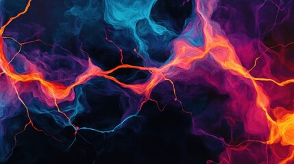 Aufkleber - Vibrant Abstract AI Generated Digital Art Piece
