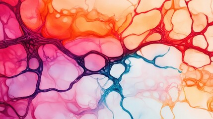 Poster - Abstract Network Connections in Vibrant Colors