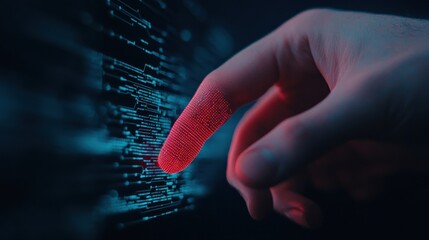 Poster - Human Finger Touching Digital Interface Abstract