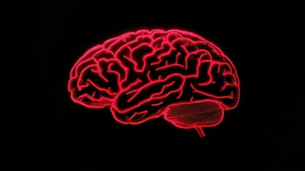 Poster - Neon AI Brain Concept with Digital Neurons