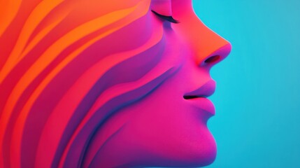 Poster - Vibrant Flowing Shapes in Abstract Digital Art