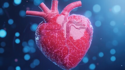 Poster - Intricate Cybernetic Heart Design with Circuits and Wires