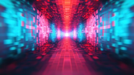Poster - Vibrant Cybernetic Kaleidoscopic Virtual Space