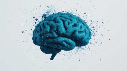Poster - Abstract AI Brain Concept in Floating Composition