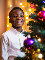 Wall Mural - child holding a Christmas toy,