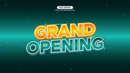 Poster - Grand Opening 3D Luxury Vector Shine and Glow Text Effect