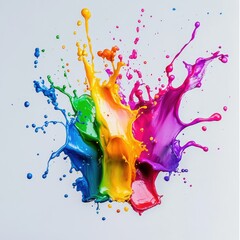 Aufkleber - Colorful Paint Splashes Captured in Mid-Air
