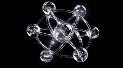 Poster - abstract molecular structure with light reflections