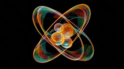 Poster - Colorful Abstract Visualization of Atomic Structure