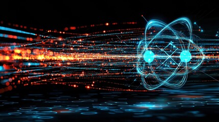 Poster - Abstract Atomic Structure with Bright Energy Trails