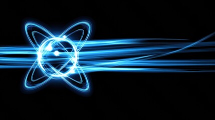 Poster - Blue Energy Abstract Concept of Atomic Structure