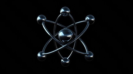 Poster - abstract 3d model of an atom structure
