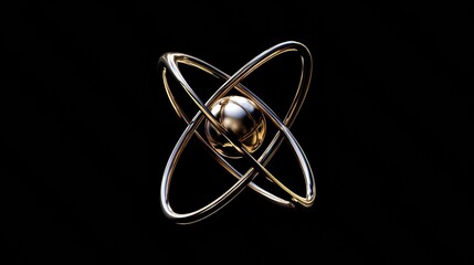 Poster - 3D Render of an Atom Model with Elegant Design