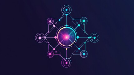 Poster - abstract geometric design with circles and lines