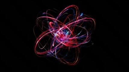 Poster - Colorful Abstract Light Swirls in Dark Background