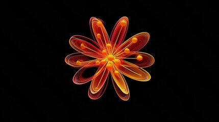 Poster - Abstract Flower Design with Warm Color Swirls