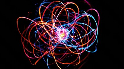 Poster - Colorful abstract representation of atomic structure