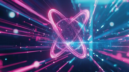 Poster - Abstract Digital Realm with Energy Burst Effect