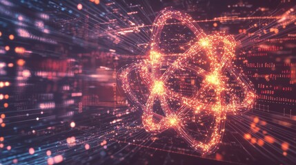 Poster - Abstract Digital Energy in Motion with Atomic Concept