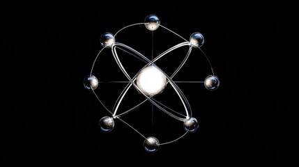 Poster - Abstract Atom Structure on Dark Background
