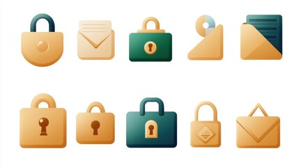 Poster - Colorful Collection of Security Icons for Digital Use