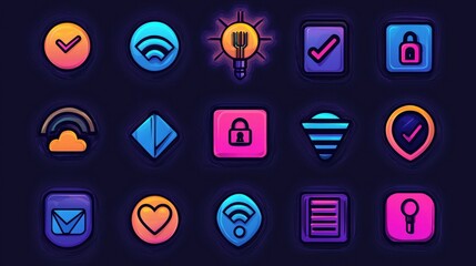 Poster - Colorful Modern Icons for Digital Applications