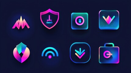 Poster - Colorful Gradient Icon Set for Modern Design