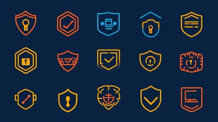 Poster - Modern Security Icons for Digital Protection Concepts