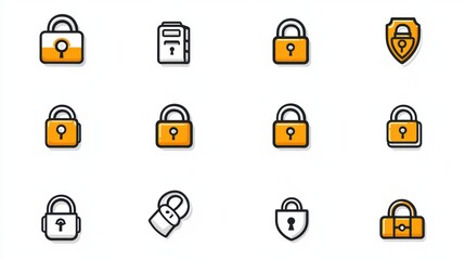 Poster - Colorful Security Icons for Digital Safety and Protection