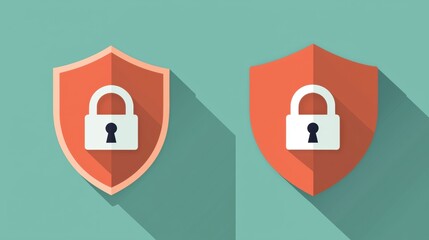 Poster - Security Shield with Lock Icons for Protection Concept