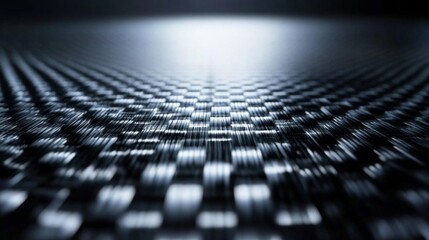 Close-up of a Black and White Woven Carbon Fiber Pattern