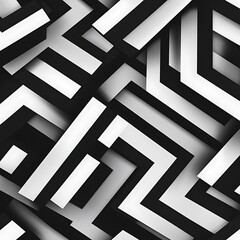 Abstract geometric pattern in monochrome style with black and white lines background