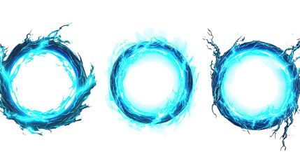 Poster - Electric Blue Lightning Frames With Plasma Effects Generative AI
