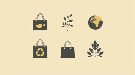 Poster - eco-friendly symbols for sustainability and nature themes