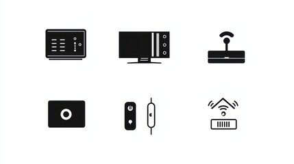 Poster - Various Icons of Electronics and Technology Devices