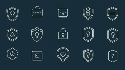 Poster - Security Icons Collection for Digital Protection Use