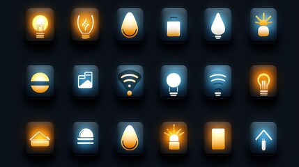 Poster - Modern Icons Set for Technology and Environment Themes